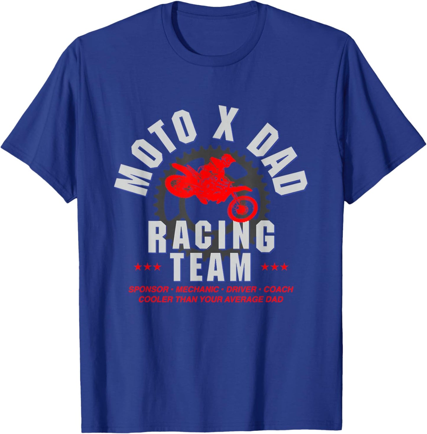 Moto Dad Dirt Bike MX Racing Birthday Gift T-Shirt - T-Shirt | Royal