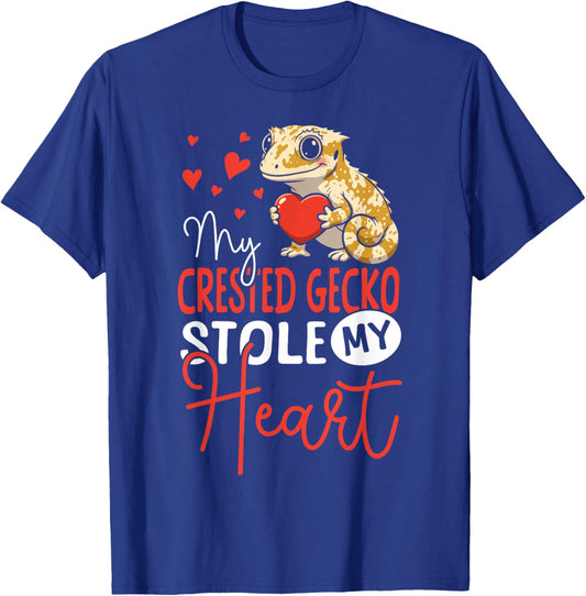 Crested Gecko Valentines Day My Crested Gecko Stole My Heart T-Shirt - T-Shirt | Royal