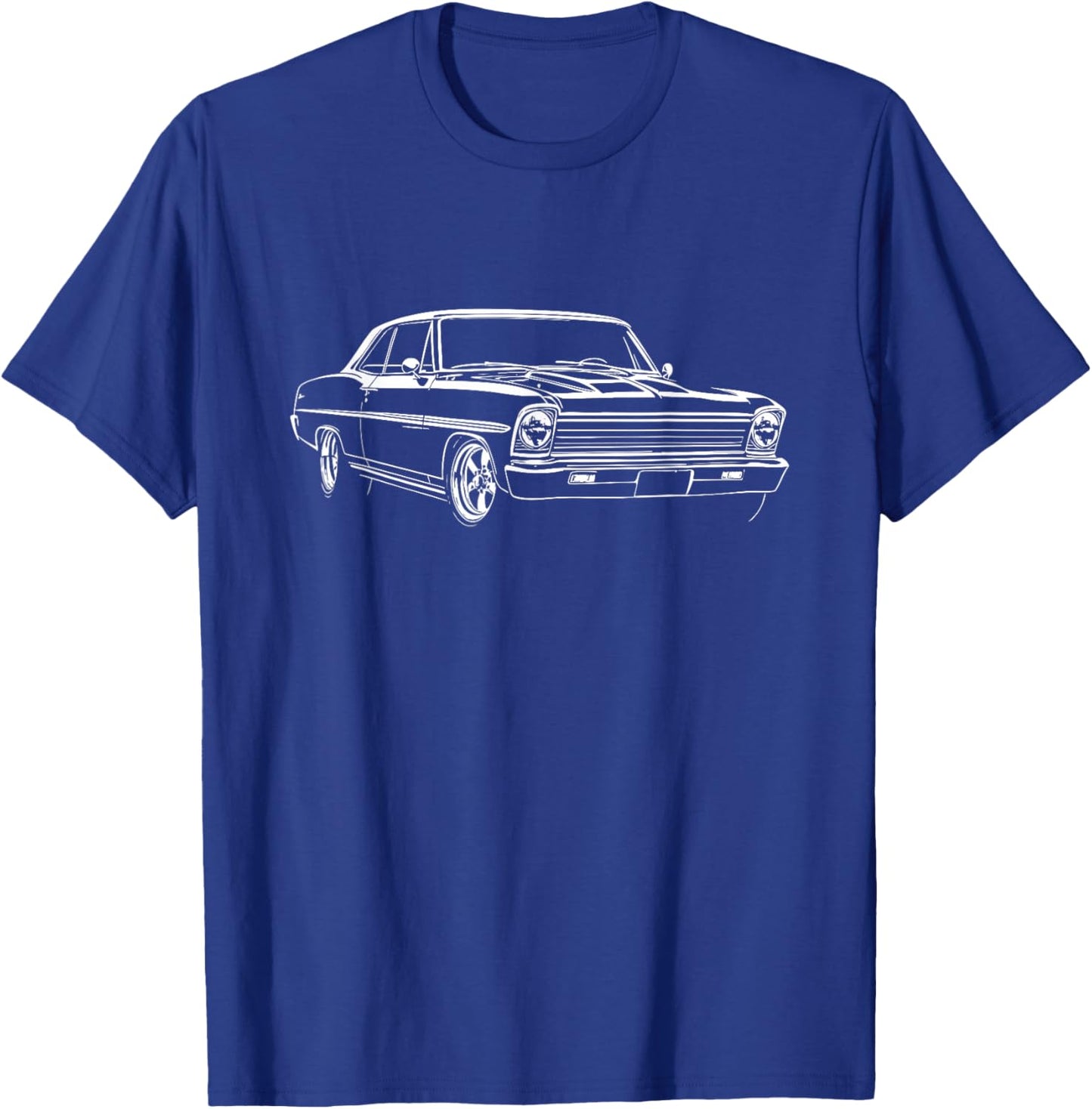 1966-1967 Nova SS Muscle Car Silhouette Pro Touring Nova SS T-Shirt - T-Shirt | Royal