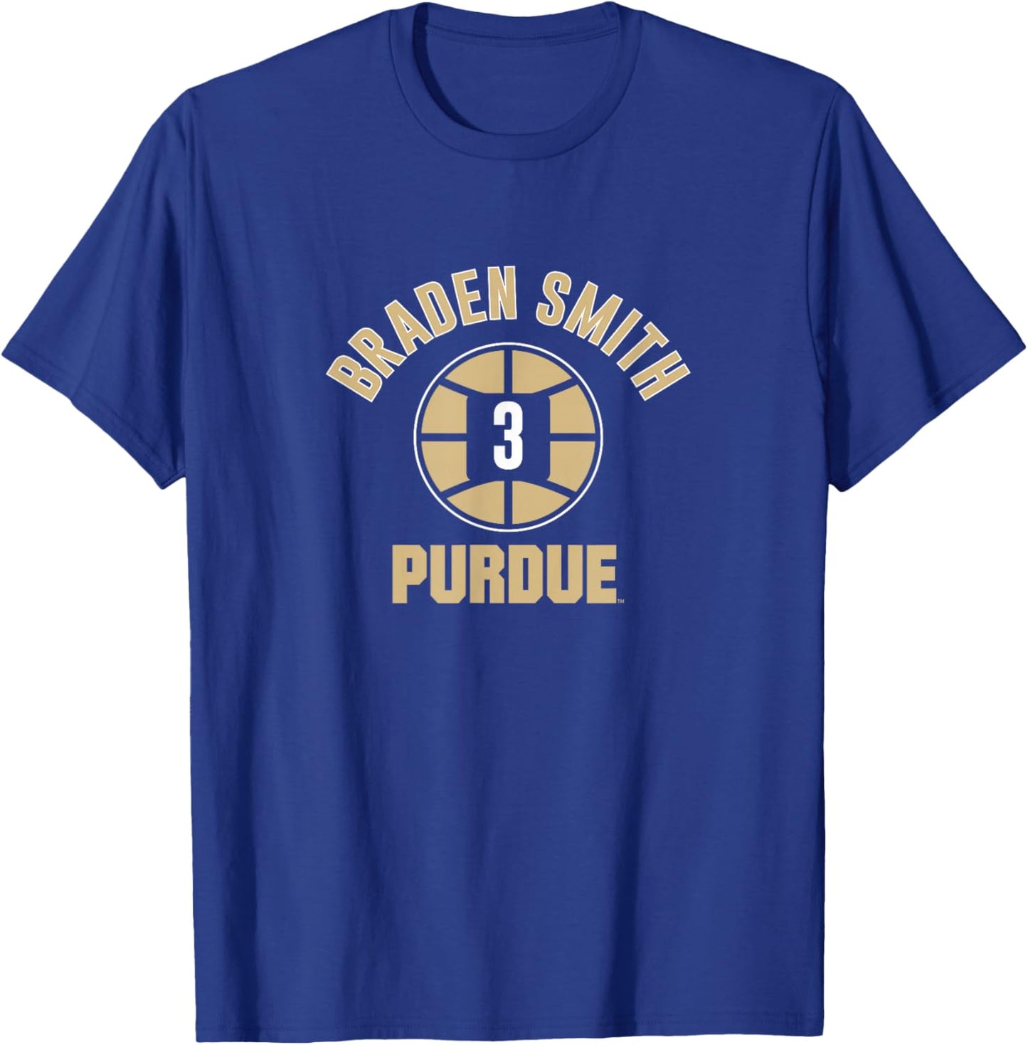 Purdue Basketball: Braden Smith Name Number Ball T-Shirt - T-Shirt | Royal