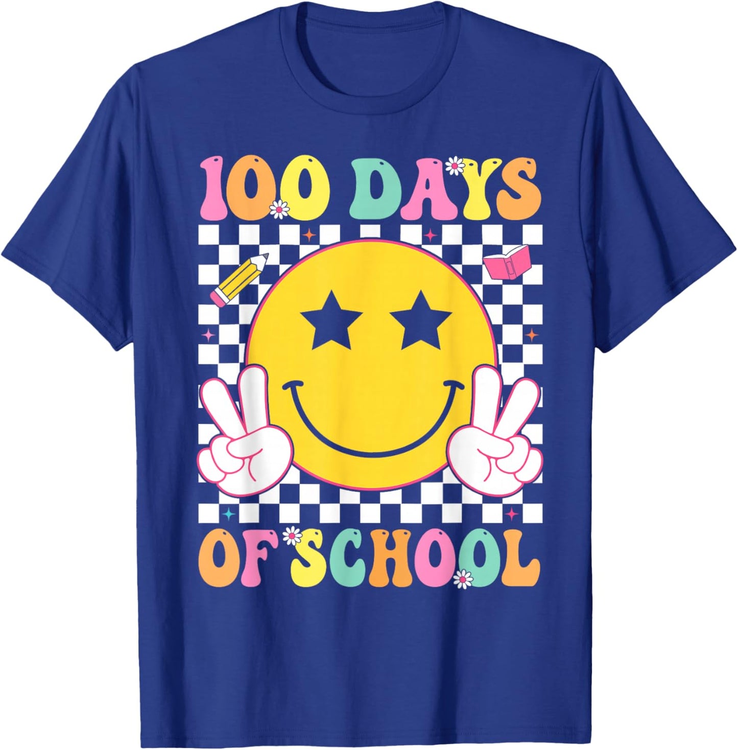 100 Days of School Boys Kids 100th Day of School Teacher T-Shirt - T-Shirt | Royal