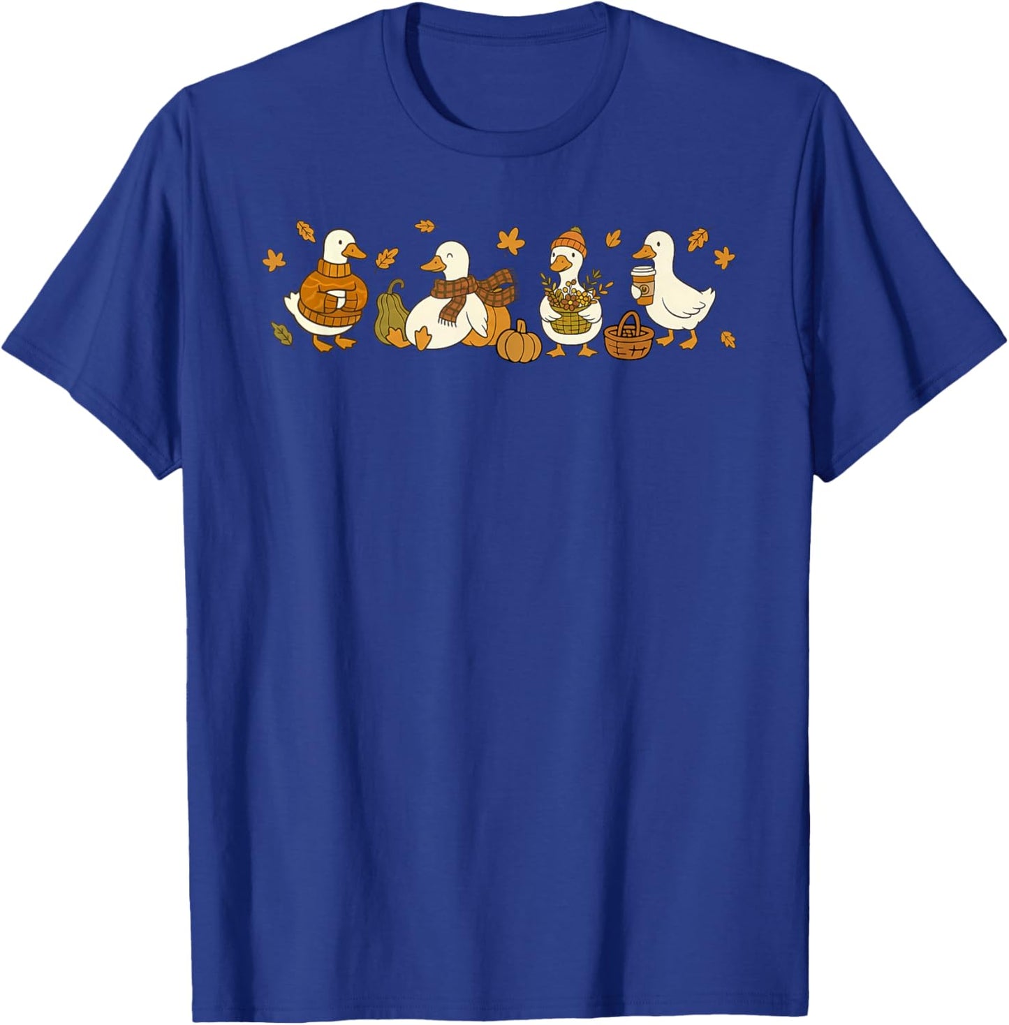 Fall Goose Thanksgiving T-Shirt - T-Shirt | Royal