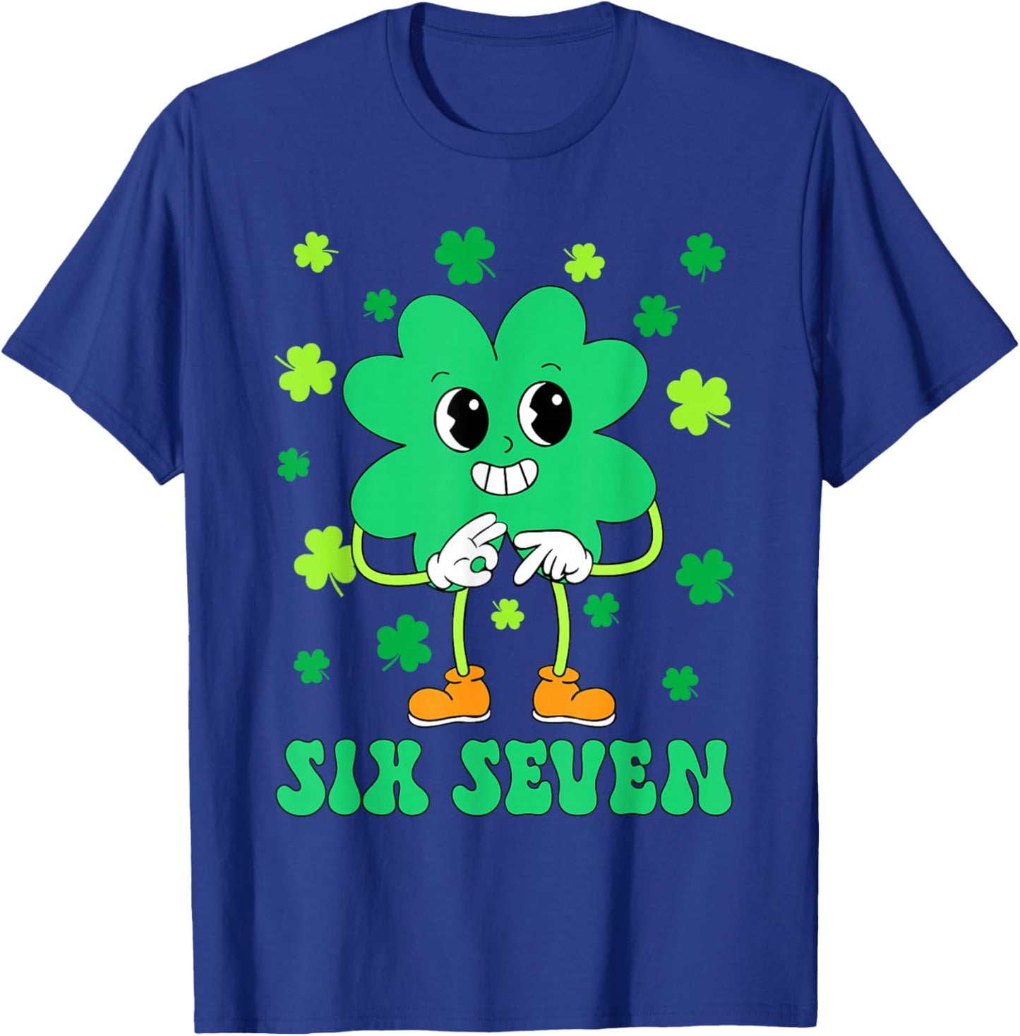 67 Meme Six Seven Shamrock St Patrick’s Day Boys Girls Kids T-Shirt - T-Shirt | Royal