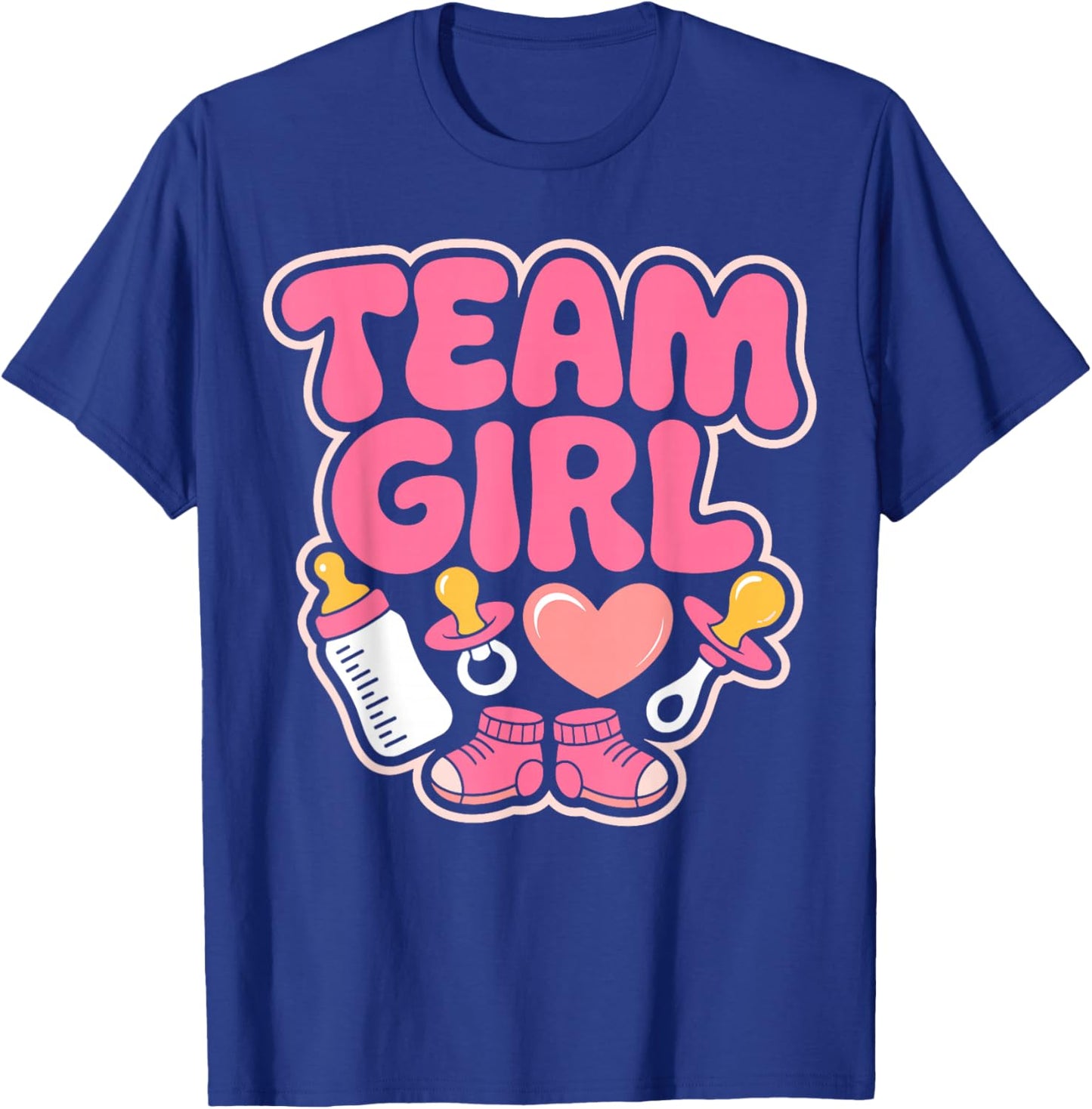 Gender Reveal Party Team Girl Announcement T-Shirt - T-Shirt | Royal