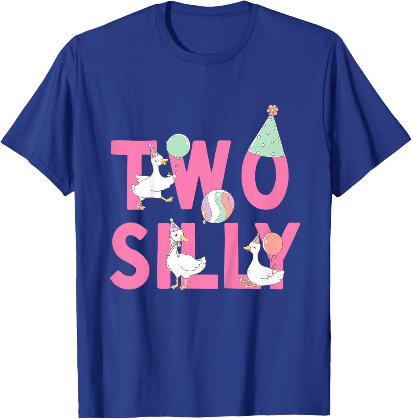 Two Silly Goose 2nd Birthday Girl Boy Goose 2 Year Old Bday T-Shirt - T-Shirt | Royal