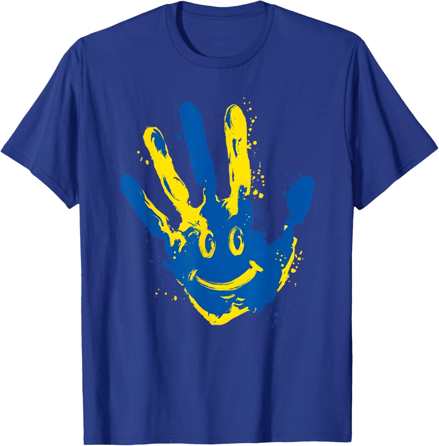 Down Syndrome Awareness Retro Hand Smile T21 Men Women Kids T-Shirt - T-Shirt | Royal