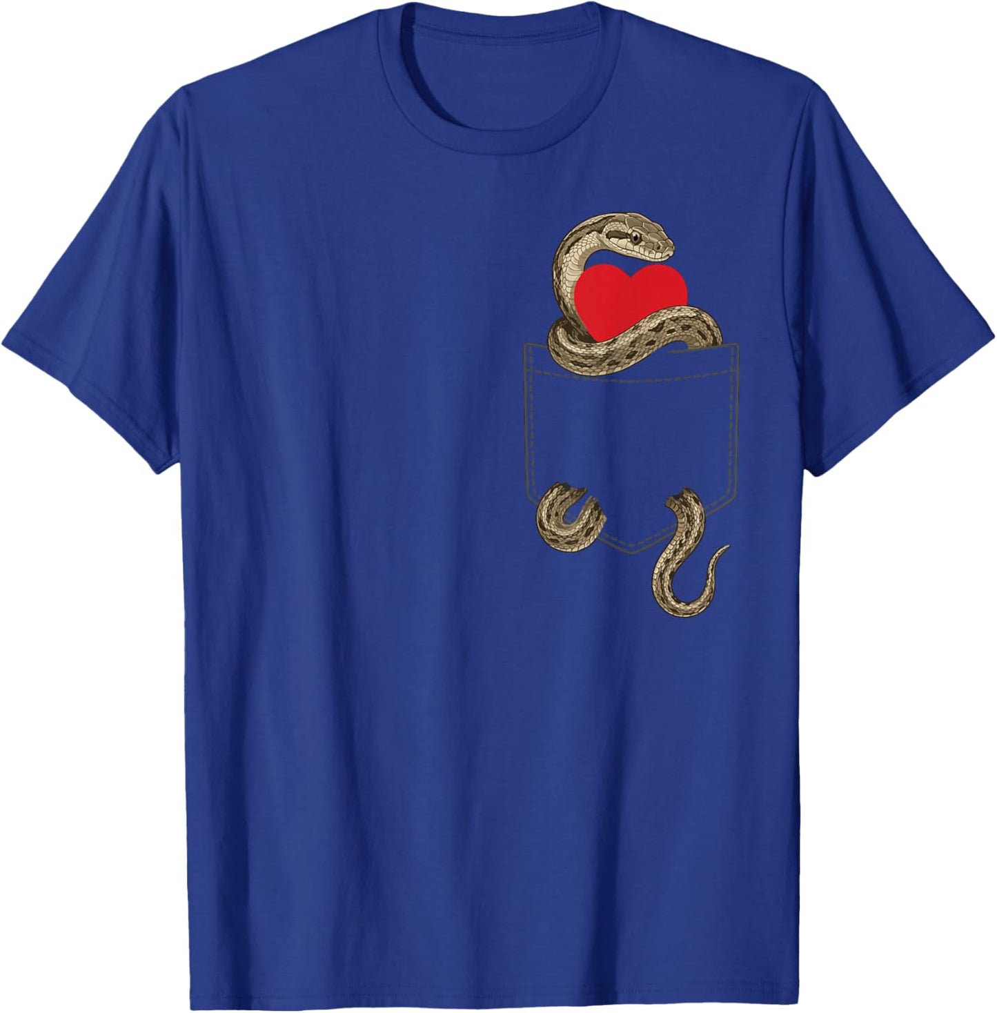 Snake in Pocket Reptile Animal Design Valentines T-Shirt - T-Shirt | Royal