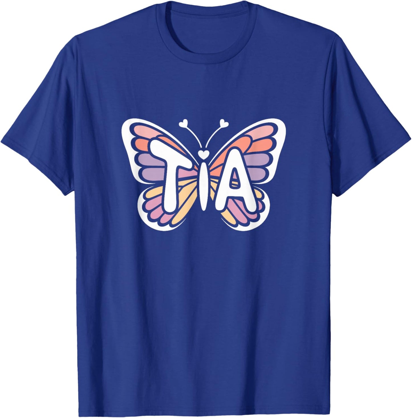 Tia Butterfly - Personalized Cute Name Word Art T-Shirt - T-Shirt | Royal
