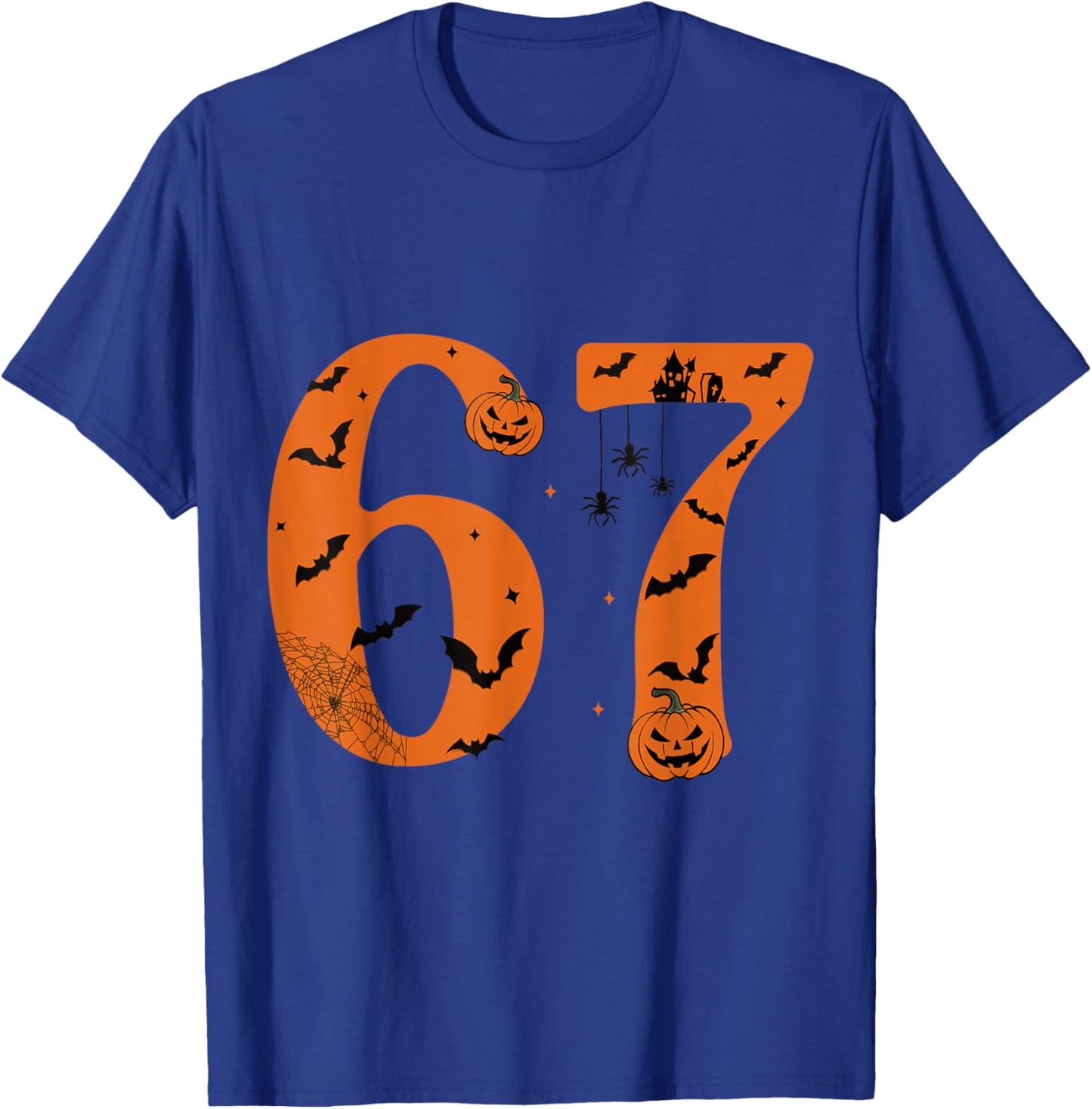 Six Seven 6 7 Halloween Meme Pumpkin T-Shirt - T-Shirt | Royal