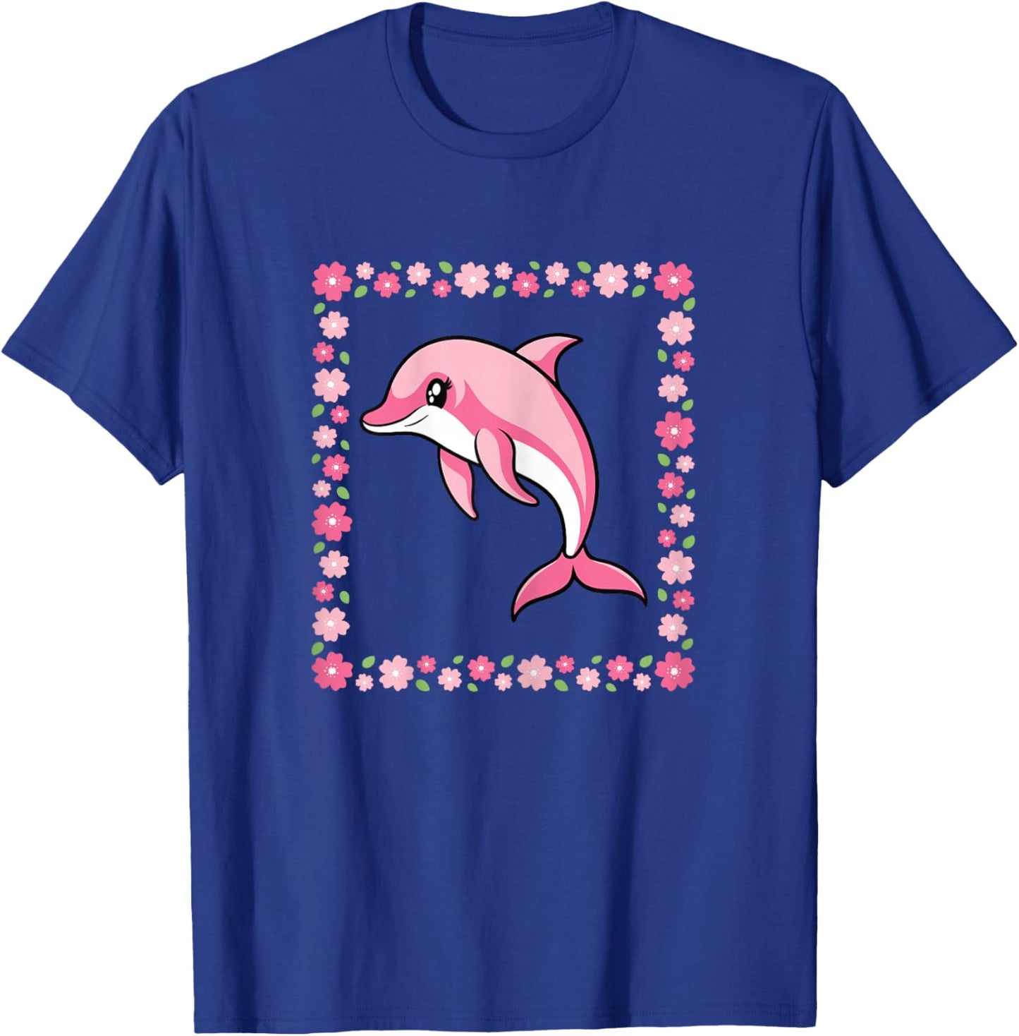 Cute Dolphin Pink Kawaii Animal Women Girls Kids T-Shirt - T-Shirt | Royal