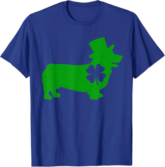 Cute Corgi Dog Shamrock St Patrick's Day Design Ideas Fun T-Shirt - T-Shirt | Royal