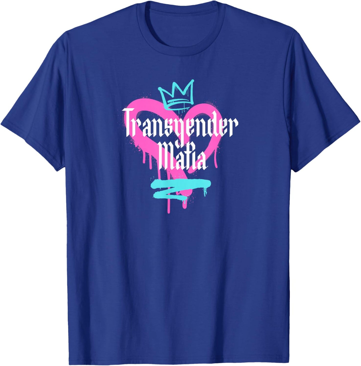 Transgender Mafia Heart Graffiti T-Shirt - T-Shirt | Royal