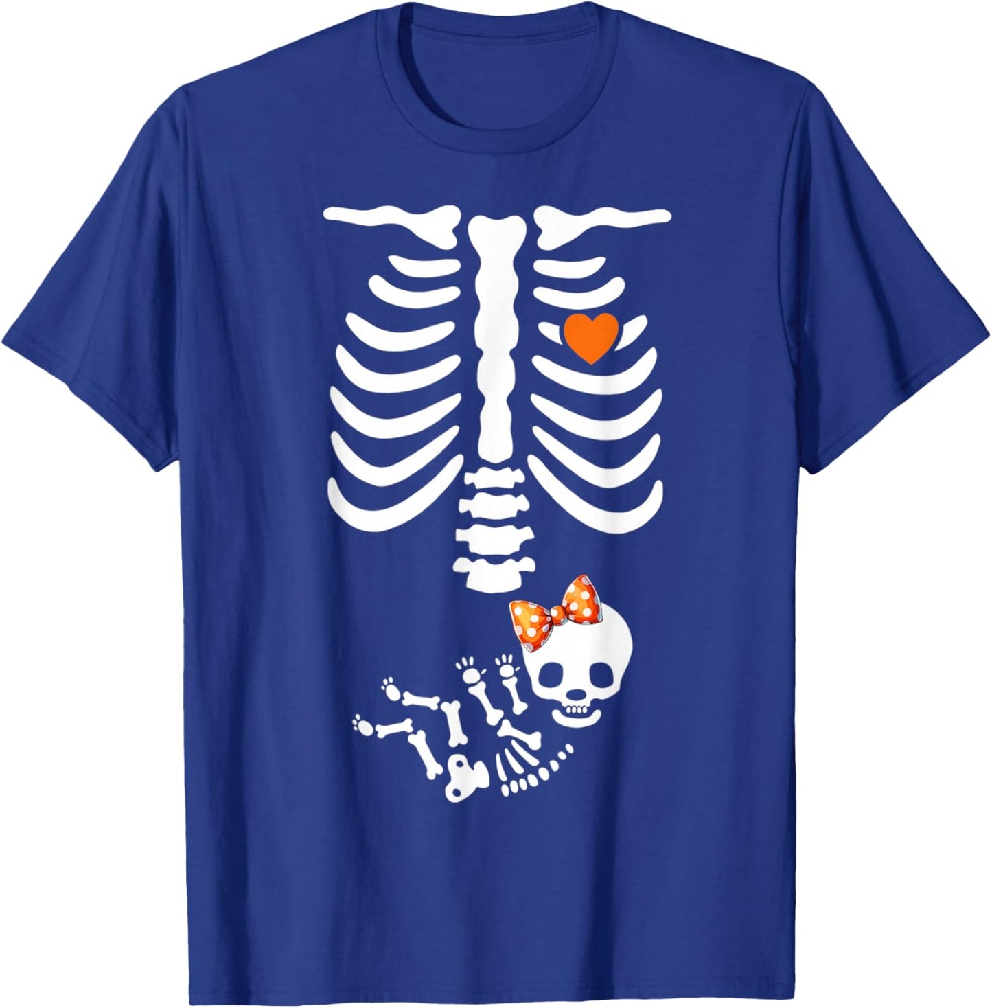 Baby Shower Skeleton Halloween Pregnancy Annoucement Girls T-Shirt - T-Shirt | Royal