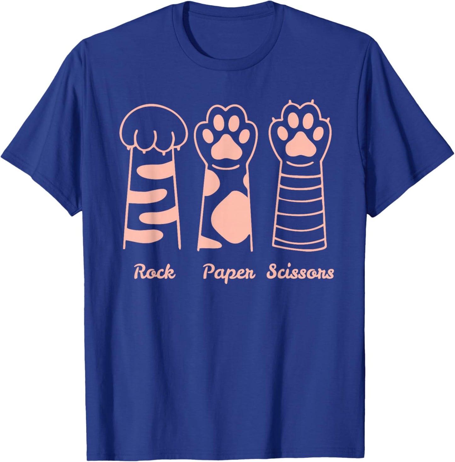 Funny Cat Paw Rock Paper Scissors T-Shirt - T-Shirt | Royal