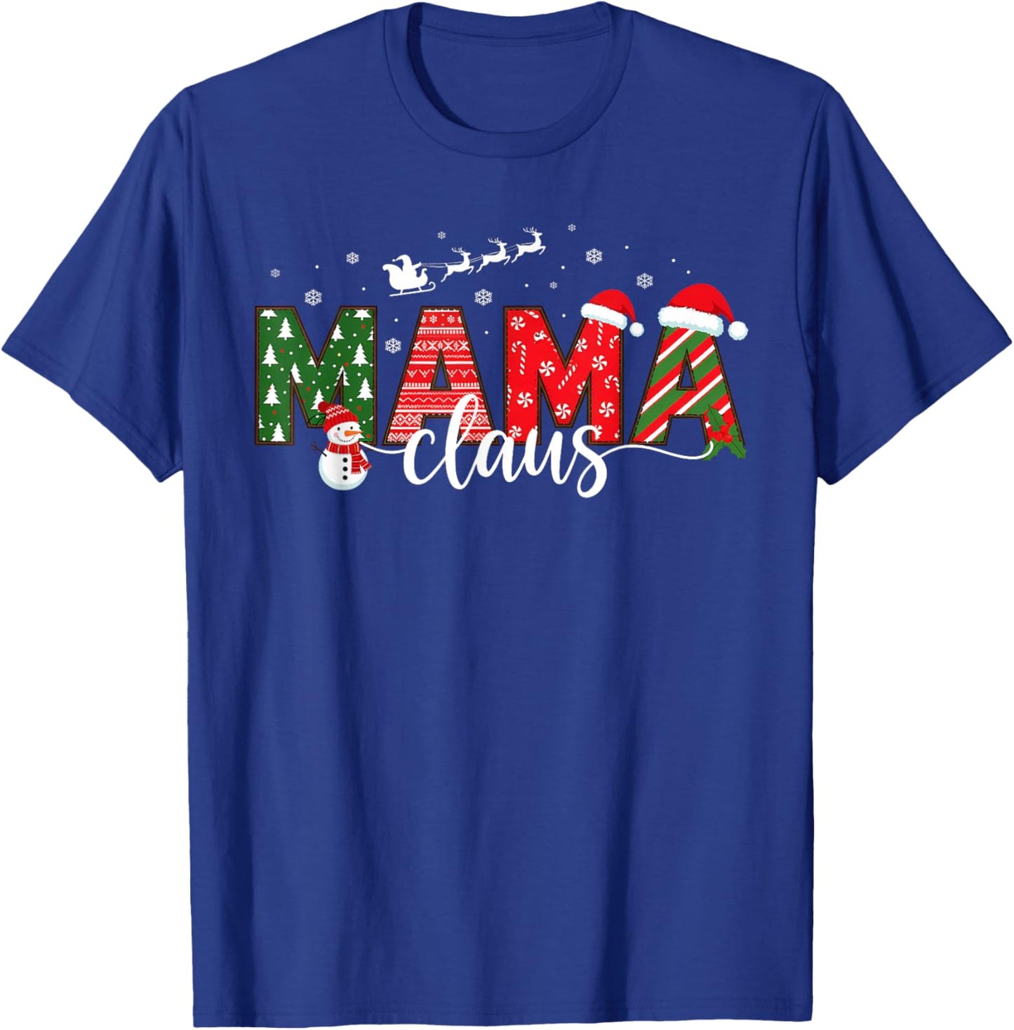 Mama Claus Christmas Matching Family Pajamas Mom Xmas Mother T-Shirt - T-Shirt | Royal