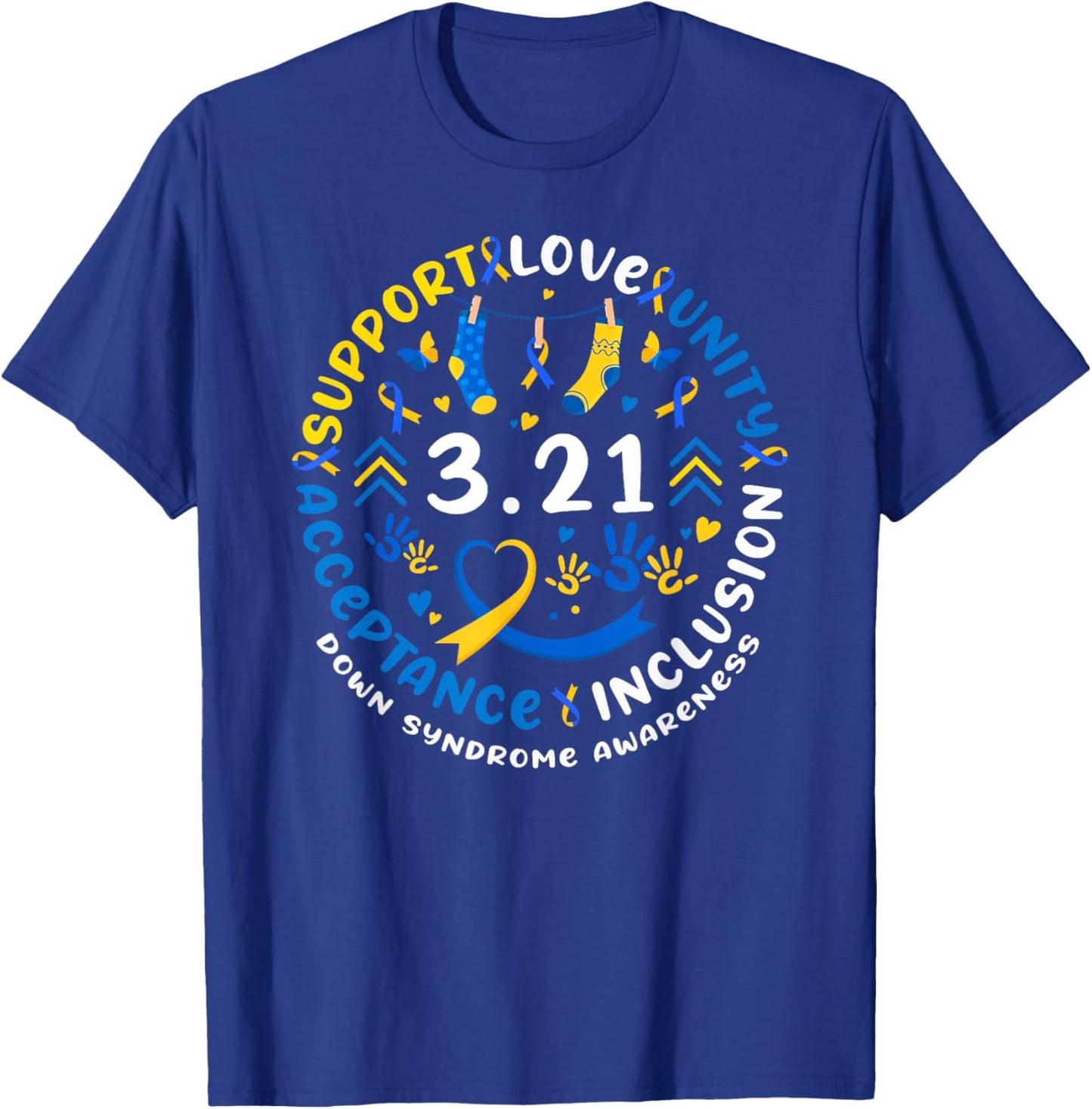 Down Syndrome Awareness Day Chromosome 21 Trisomy Awareness T-Shirt - T-Shirt | Royal