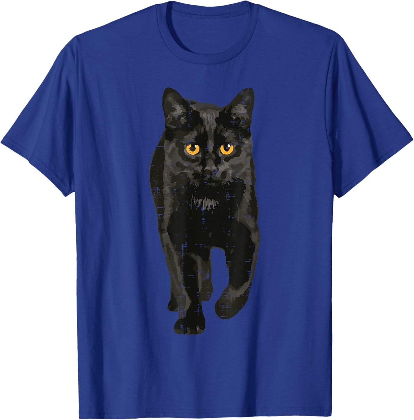 Black Cat Walking Kitten Kitty Halloween Scary Men Women Kid T-Shirt - T-Shirt | Royal