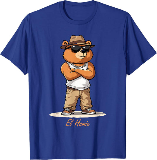 El Homie Cholo Bear T-Shirt - T-Shirt | Royal