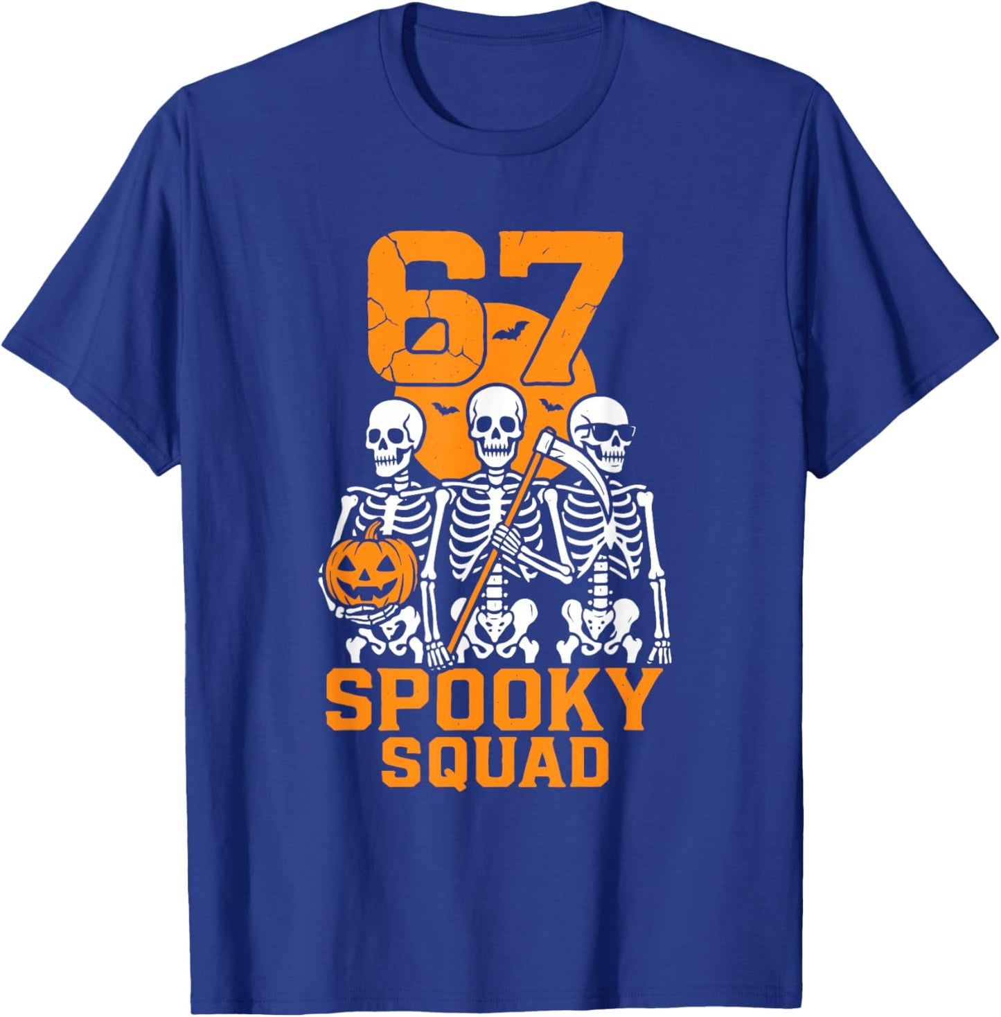 67 Halloween Meme 6 7 Numbers Six Seven Kids Skeleton Group T-Shirt - T-Shirt | Royal