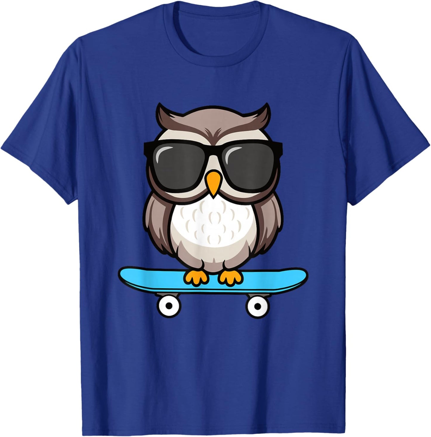 Funny Cool Owl Skateboard Boys Kids T-Shirt - T-Shirt | Royal