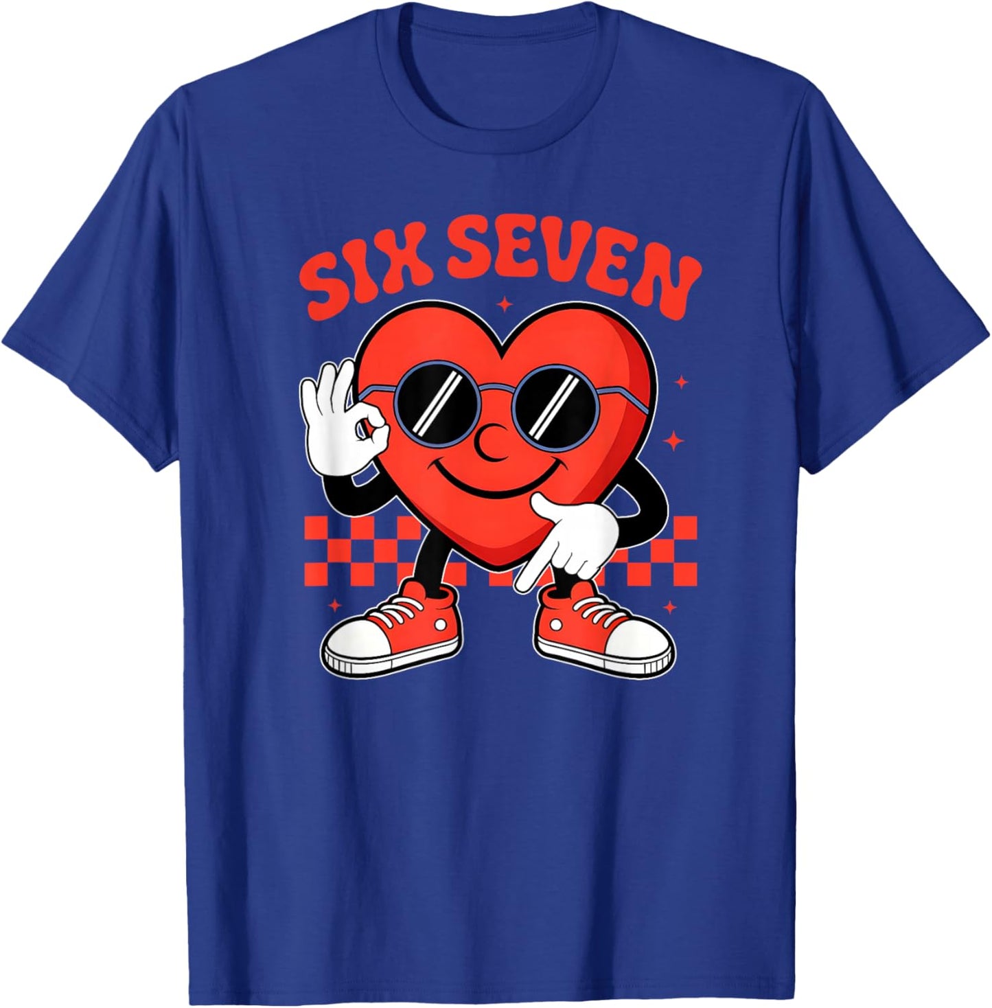 Six Seven 6 7 Valentines Day Heart Men Boys Kids 67 Meme T-Shirt - T-Shirt | Royal