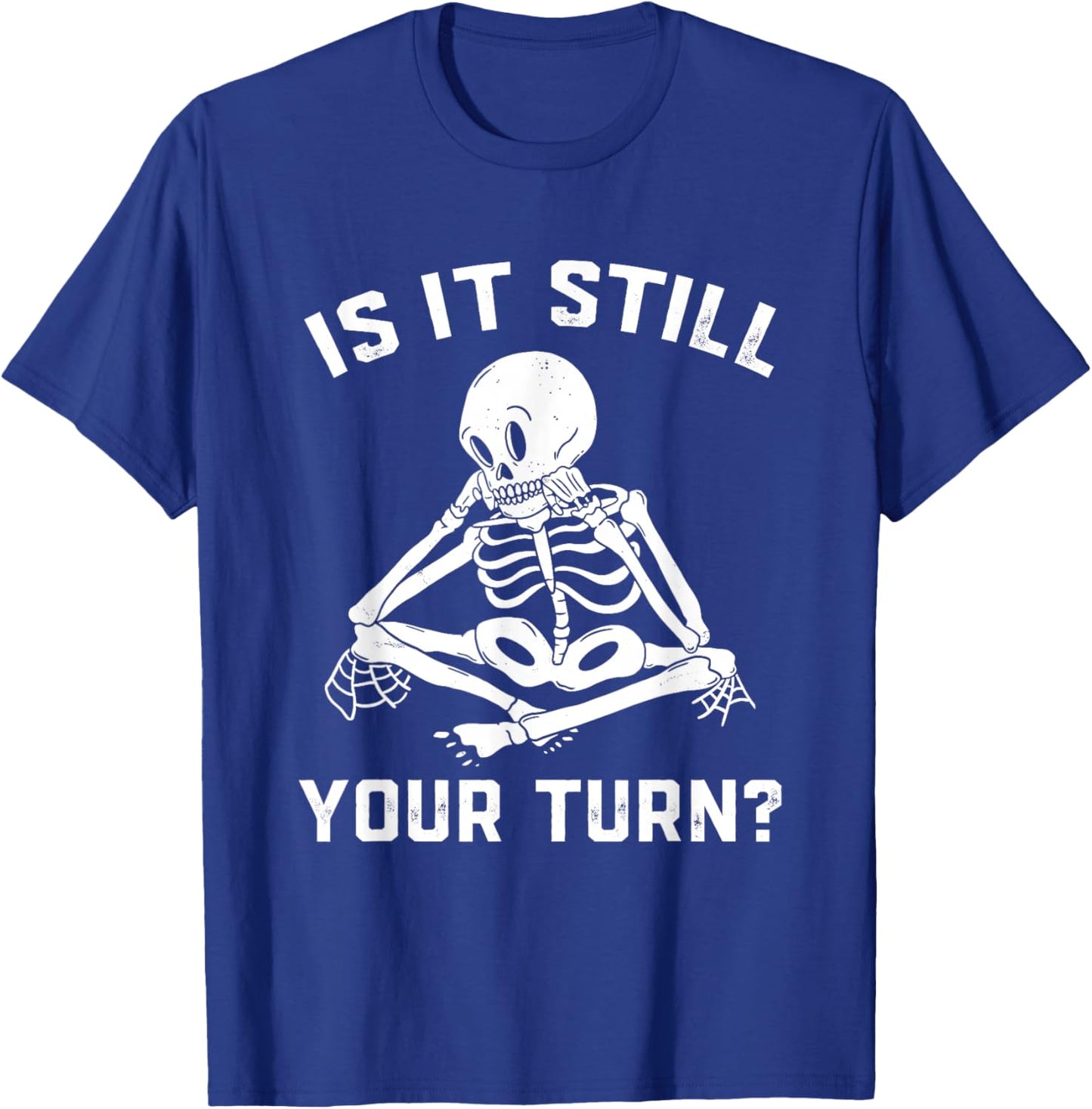 Board Game Player Waiting Skeleton Halloween Gamer Men Women T-Shirt - T-Shirt | Royal