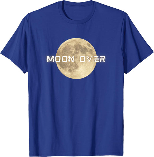 Retro Full Lunar Aesthetic Moon Over Phase Graphic T-Shirt - T-Shirt | Royal