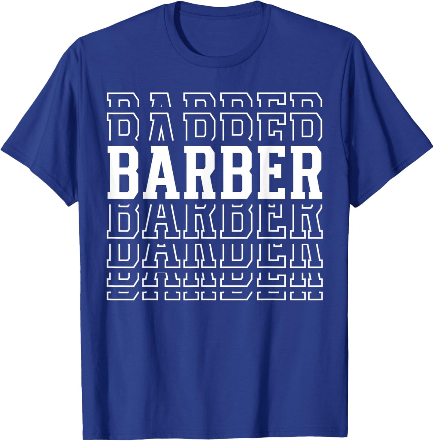 Barber Funny Layered Text Barbering Men T-Shirt - T-Shirt | Royal