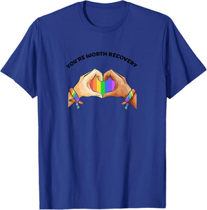 BFOREVERCO You’RE Worth Recovery T-Shirt - T-Shirt | Royal