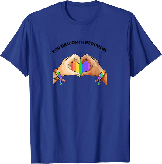 BFOREVERCO You’RE Worth Recovery T-Shirt - T-Shirt | Royal