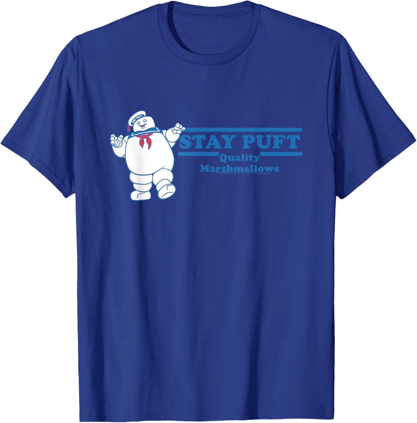 Ghostbusters Stay Puft Marshmallow Ad Funny 80's Movie T-Shirt - T-Shirt | Royal