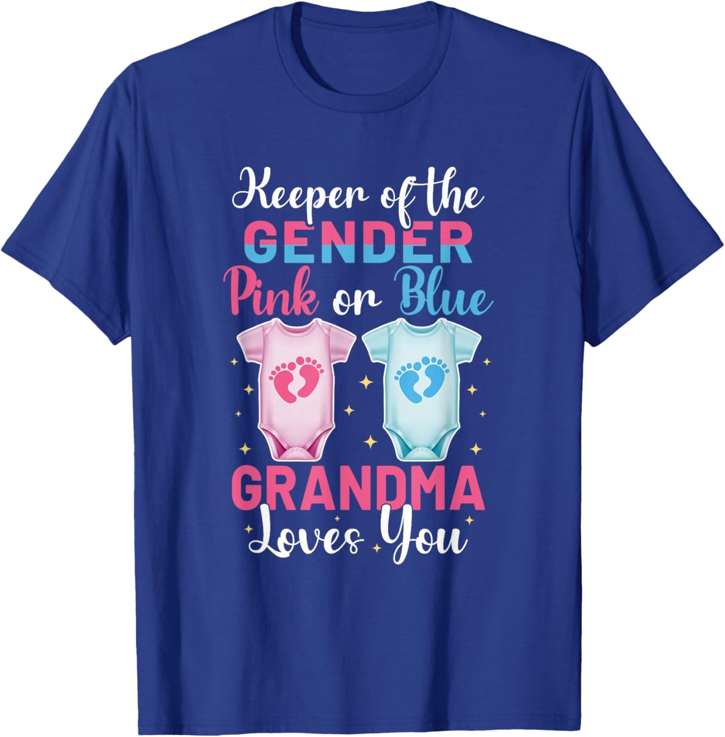 Keeper of The Gender Grandma Loves You - Gender Reveal T-Shirt - T-Shirt | Royal