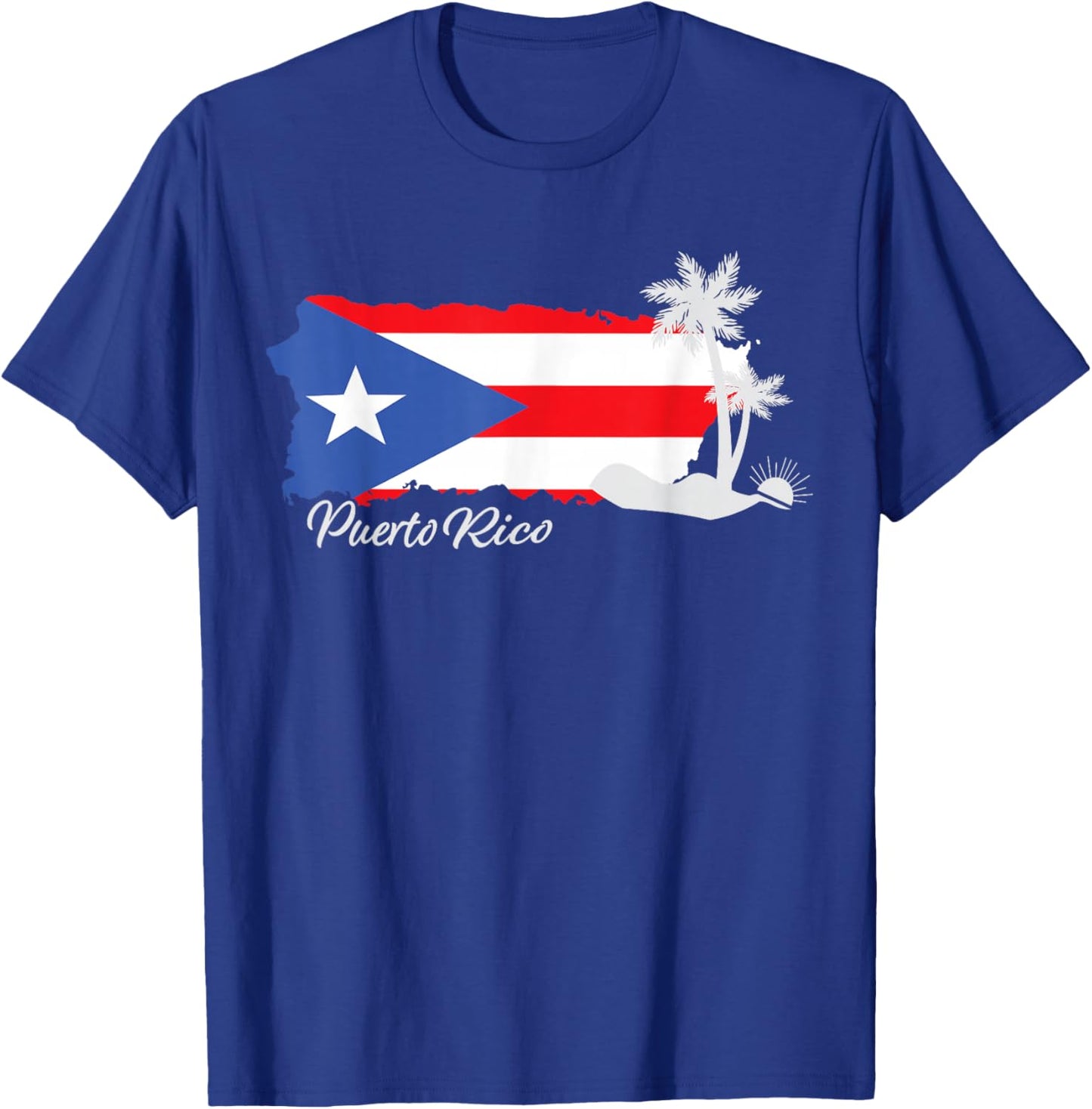 Puerto Rico Flag Hispanic Heritage Puerto Rican Map Pride T-Shirt - T-Shirt | Royal