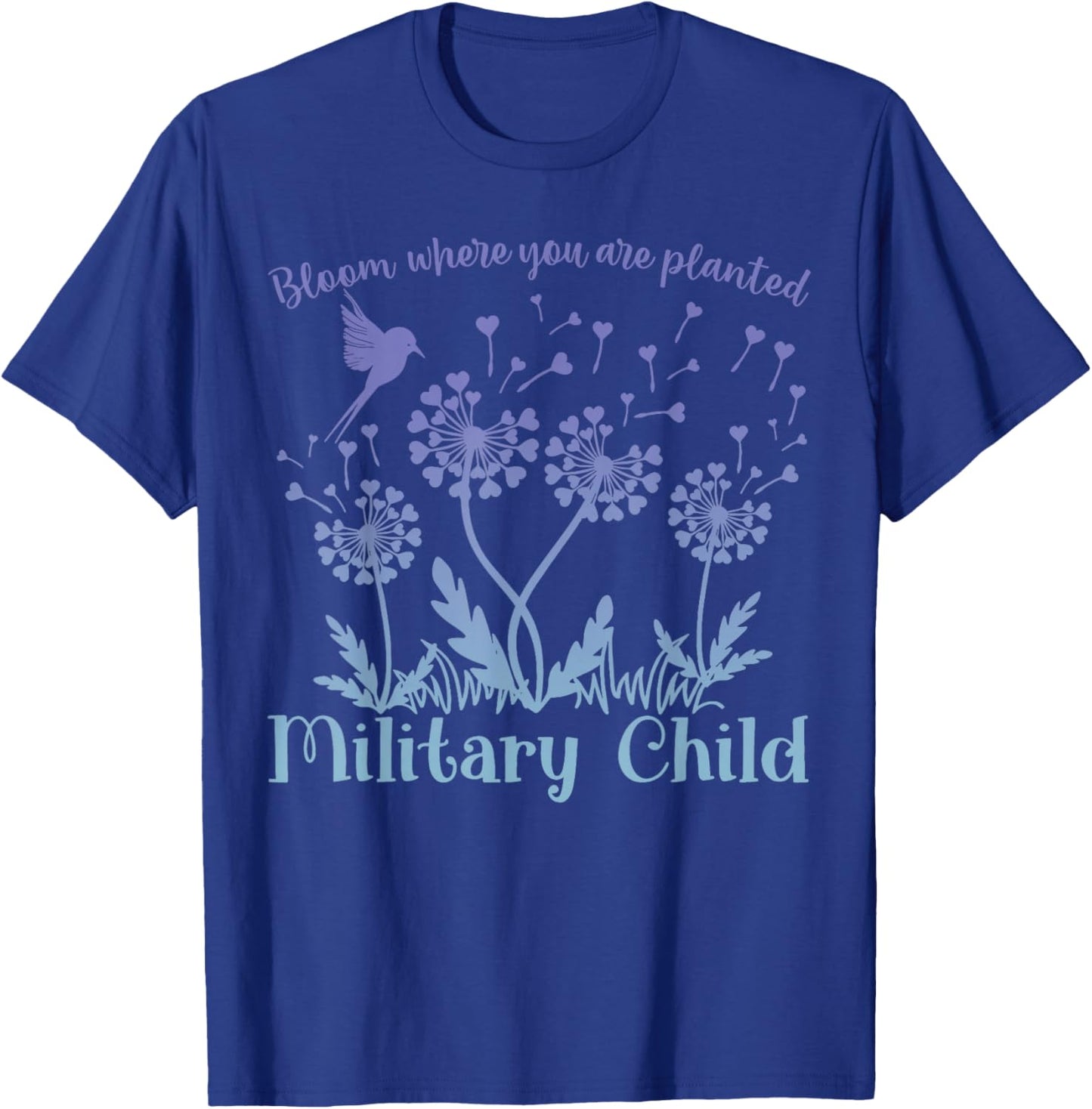 Military Kids Child Month Bloom Where You are Planted Purple T-Shirt - T-Shirt | Royal