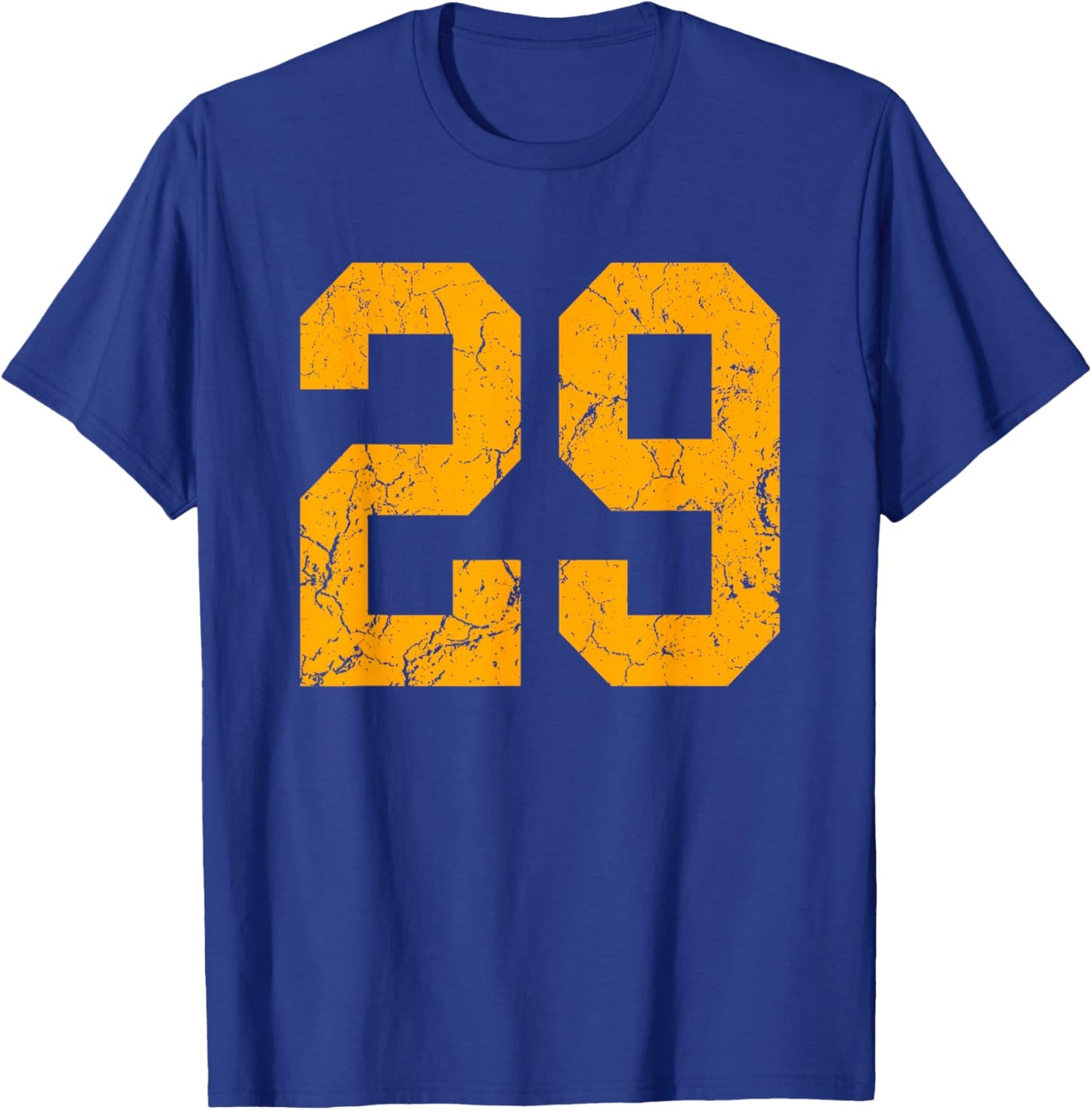 Distressed Orange Number 29 Jersey Player Uniform #29 T-Shirt - T-Shirt | Royal