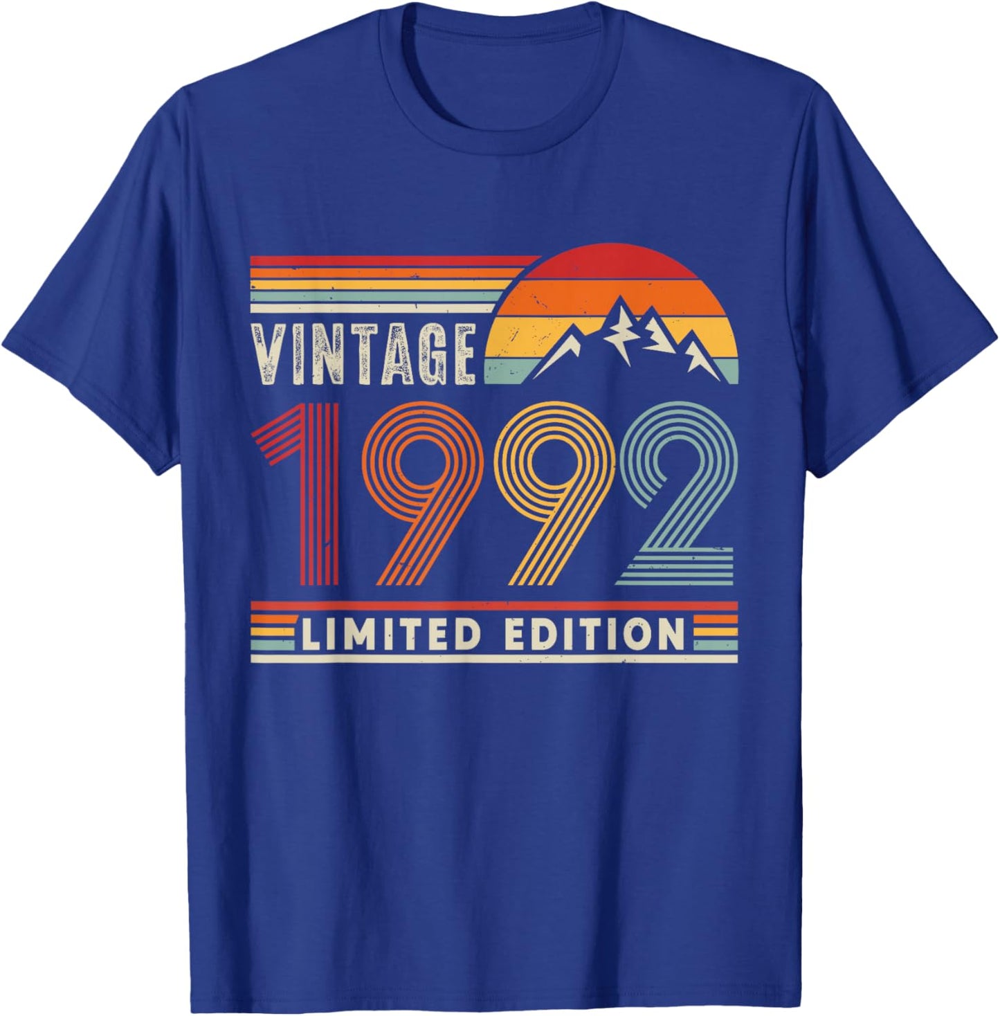 Vintage 1992 Limited Edition Retro 34th Birthday 34 Yrs Old T-Shirt - T-Shirt | Royal