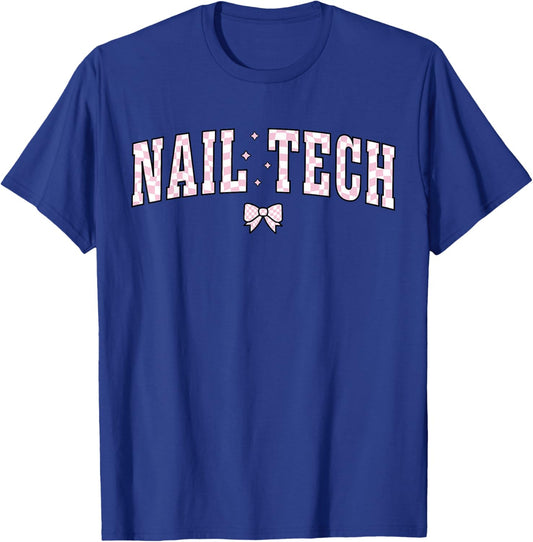 Nail Tech Manicurist Artist Coquette Bow Esthetician Salon T-Shirt - T-Shirt | Royal