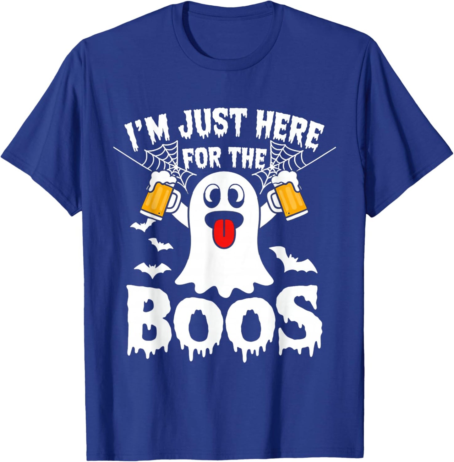 I'm Just Here for The Boos Funny Halloween Ghost Men Women T-Shirt - T-Shirt | Royal