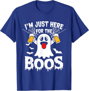 I'm Just Here for The Boos Funny Halloween Ghost Men Women T-Shirt - T-Shirt | Royal
