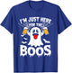 I'm Just Here for The Boos Funny Halloween Ghost Men Women T-Shirt - T-Shirt | Royal