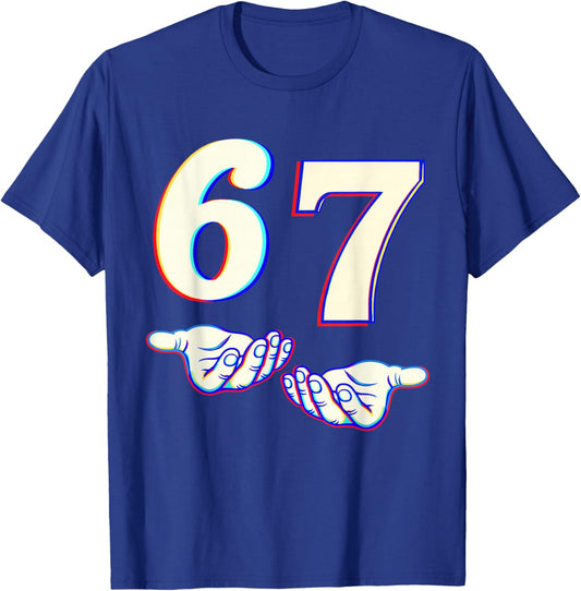 67 Meme Trendy Skeleton Halloween Funny Six Seven Gen Alpha T-Shirt - T-Shirt | Royal