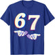 67 Meme Trendy Skeleton Halloween Funny Six Seven Gen Alpha T-Shirt - T-Shirt | Royal