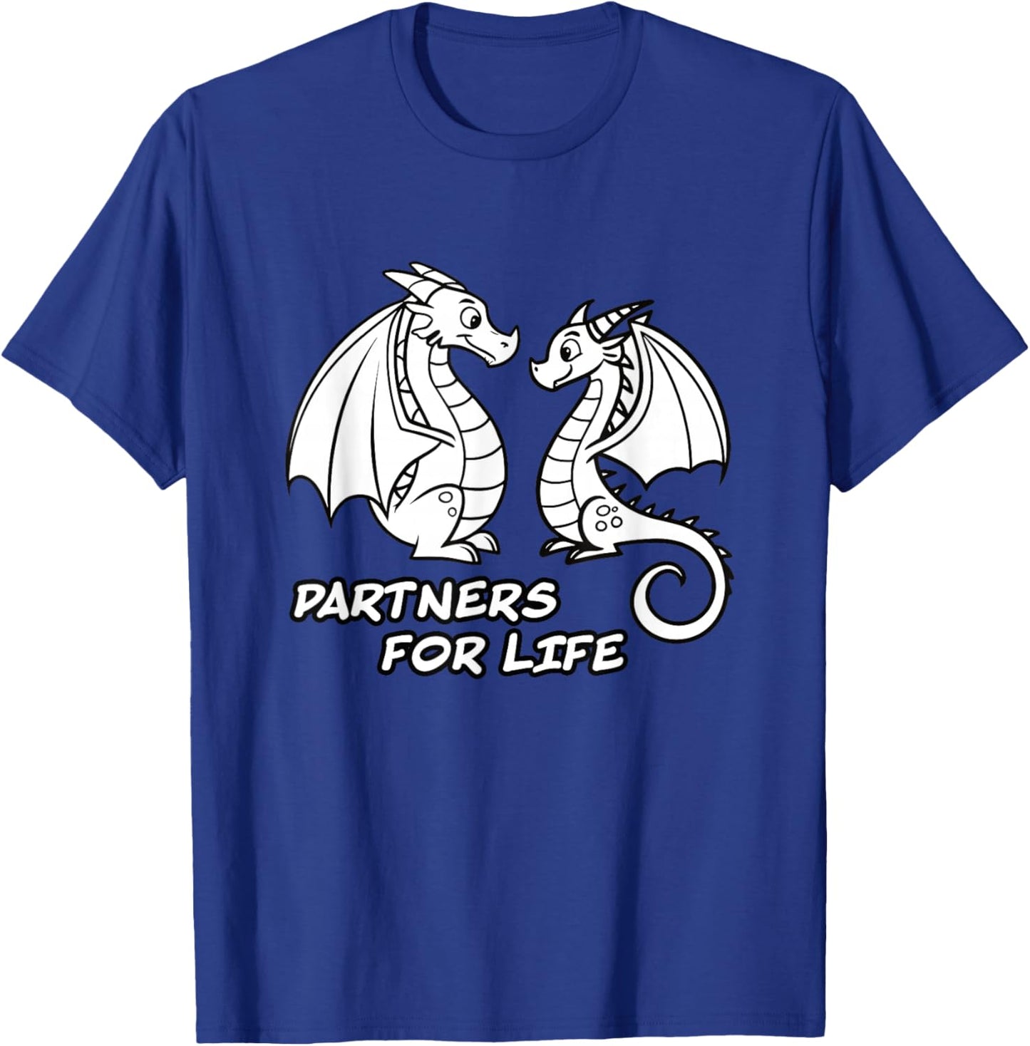 Cute Dragon Couple Partners for Life Fantasy Art T-Shirt - T-Shirt | Royal
