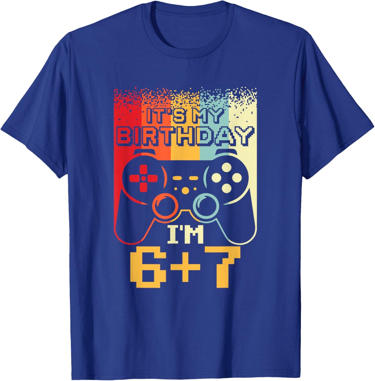 13th Birthday Official Teenager Six Seven Gaming 6 7 Retro T-Shirt - T-Shirt | Royal