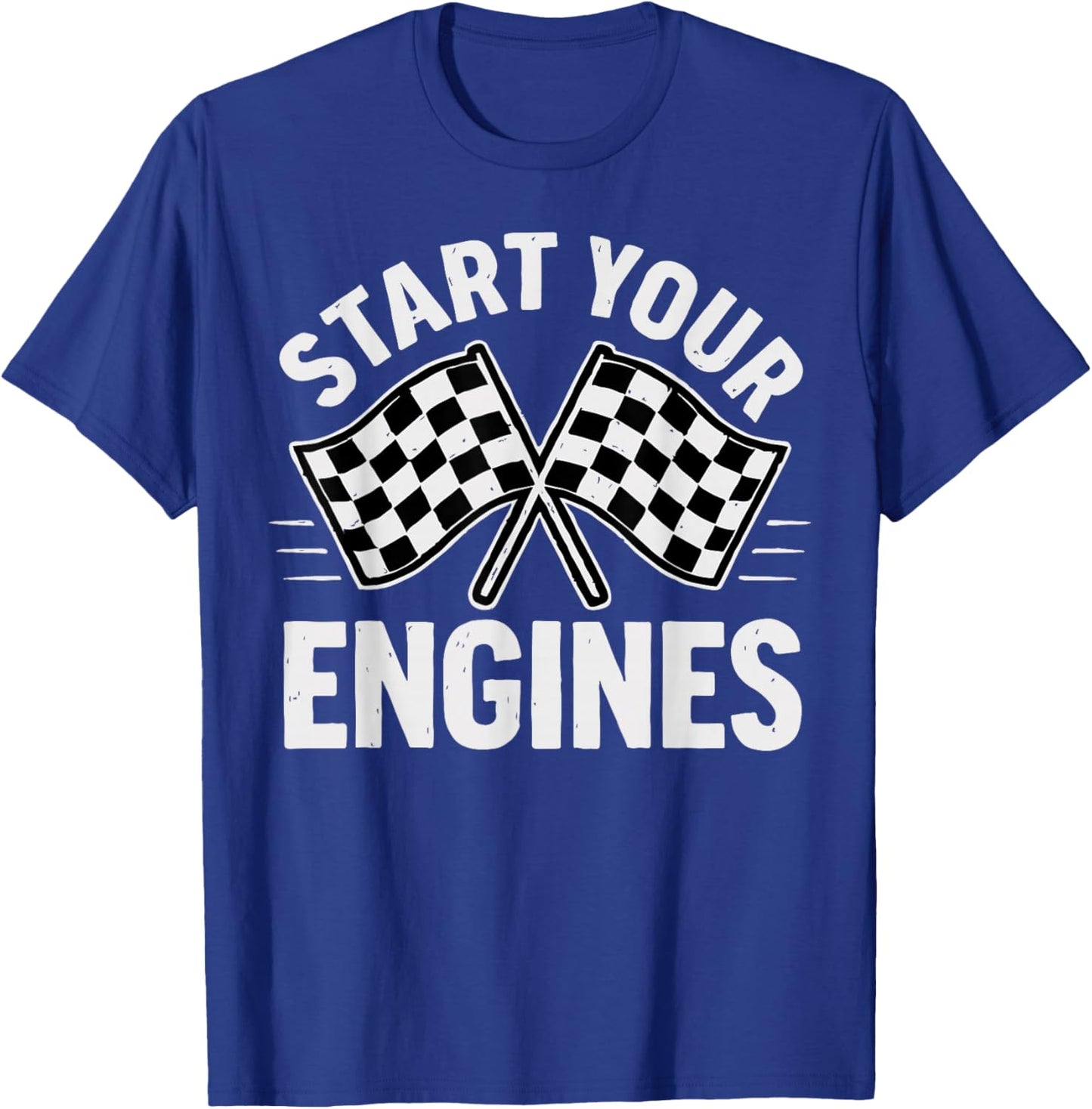 Start Your Engines Vintage Check Flag Race Car Costume T-Shirt - T-Shirt | Royal