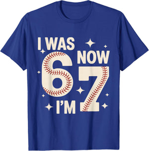 Baseball 7th Birthday Funny 6 7 Years Old I was 6 Now I'm 7 T-Shirt - T-Shirt | Royal