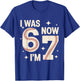 Baseball 7th Birthday Funny 6 7 Years Old I was 6 Now I'm 7 T-Shirt - T-Shirt | Royal
