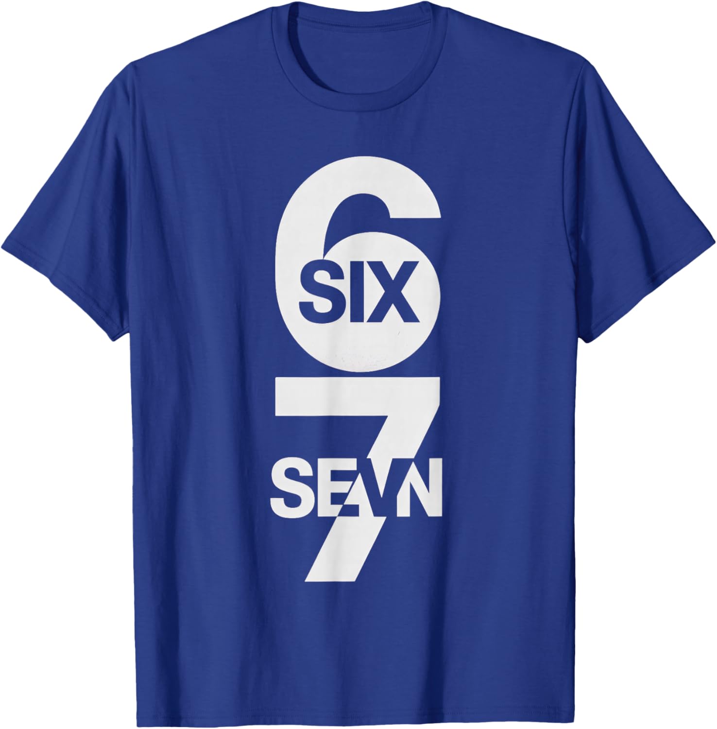 Six Seven 6 7 Meme Design 6 7 T-Shirt - T-Shirt | Royal