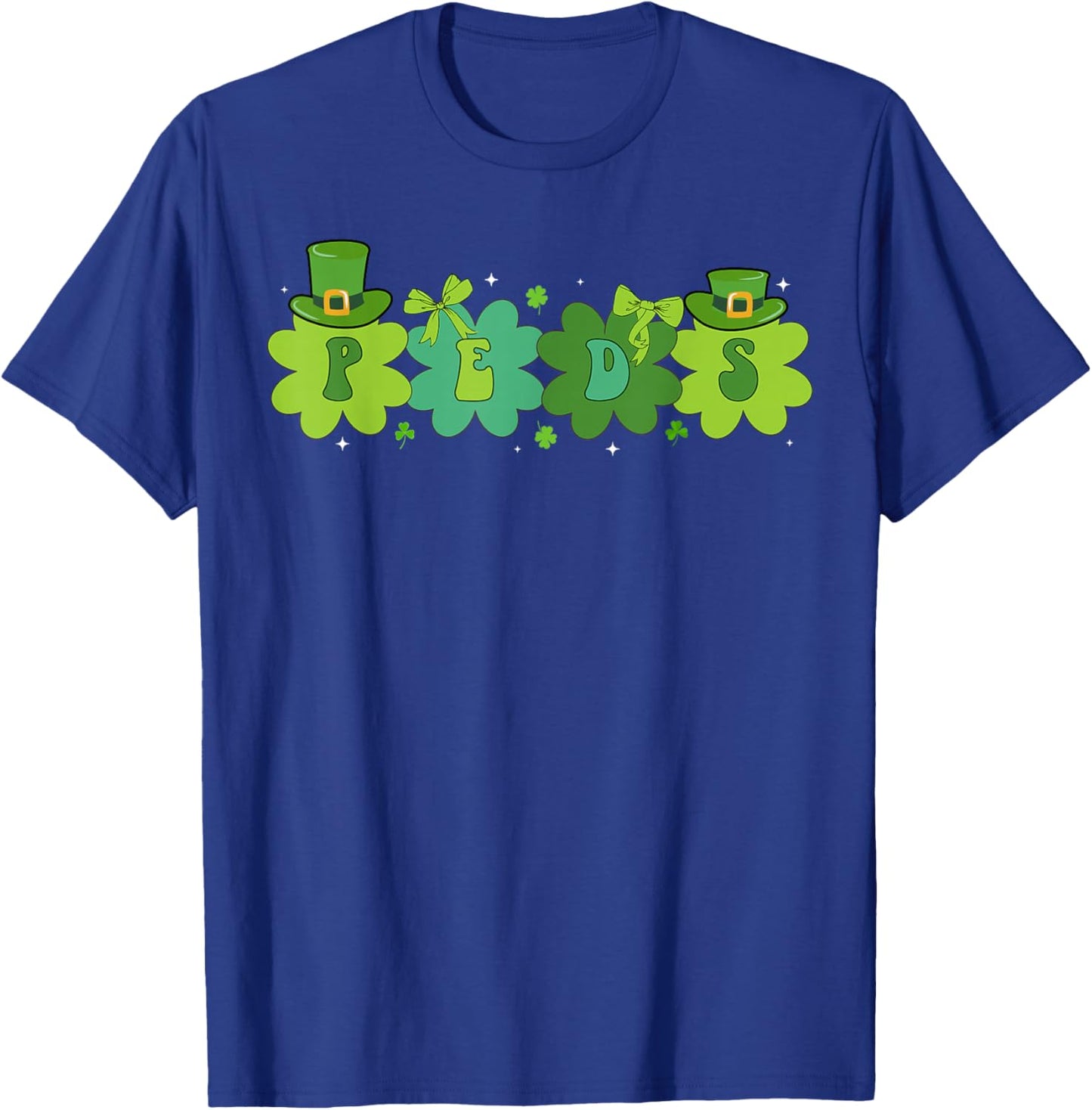 Peds St. Patrick's Day Pediatric Nurse Shamrock Peds Nurse T-Shirt - T-Shirt | Royal