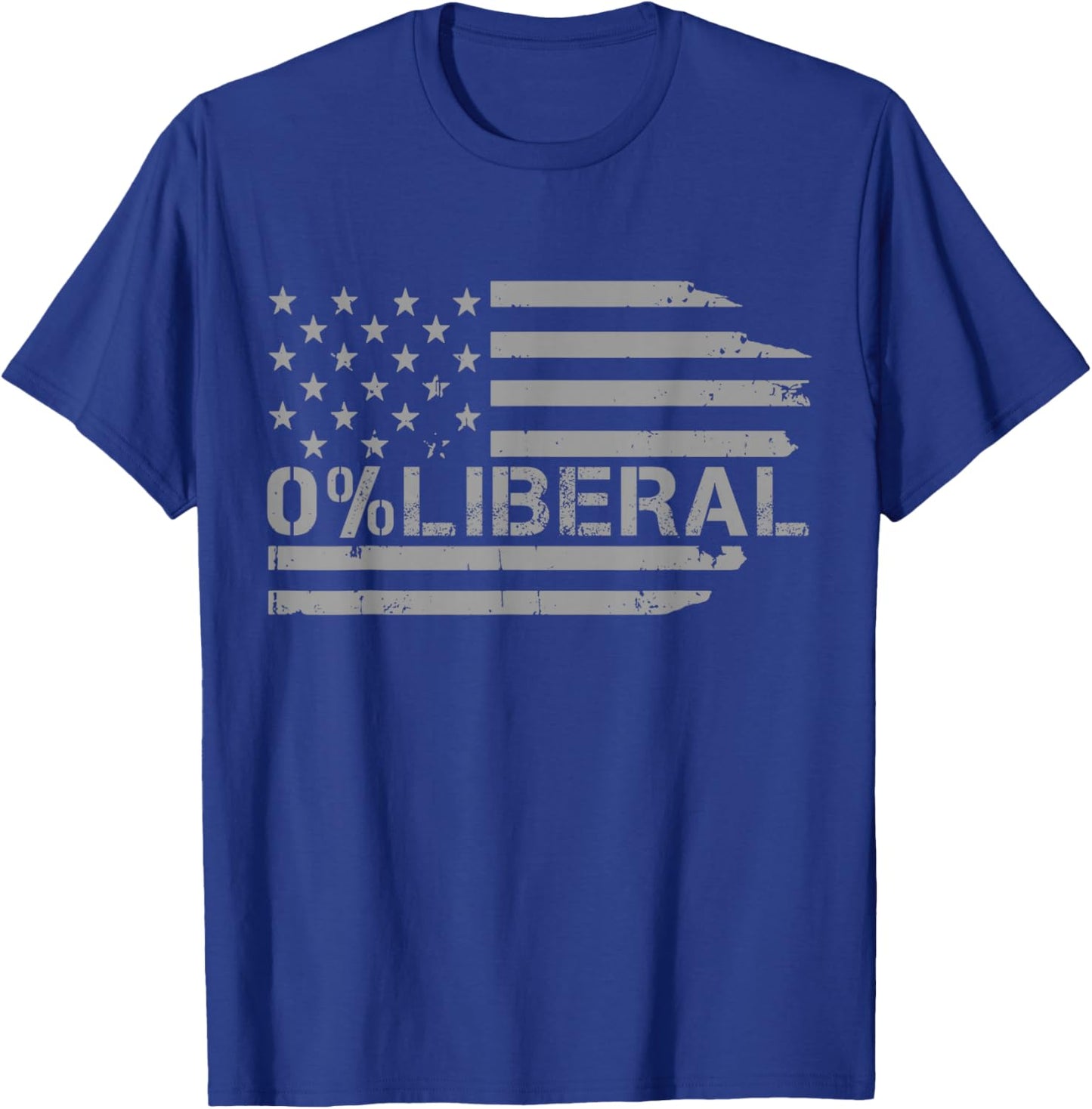 0% Liberal Zero Percent Anti Liberal - Red Republican Flag T-Shirt - T-Shirt | Royal